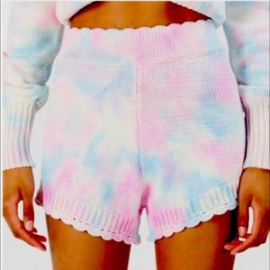 LoveShackFancy Karissa Knitted Tie-Dye Shorts